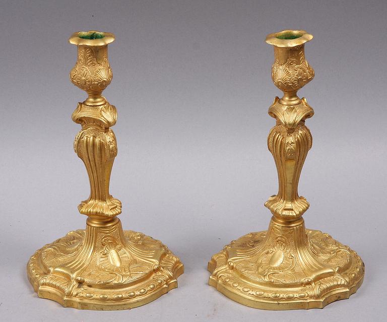 LJUSSTAKAR, Louis XV-stil, 1800-tal.