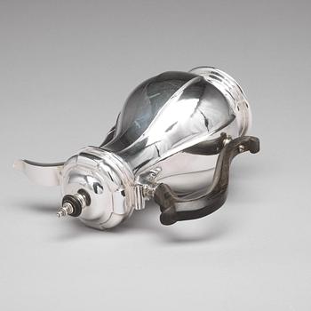 A Baltic 18th century silver coffee-pot, mark of Johann Diedrich Rehwald, Riga (1738-1781(-1793)).