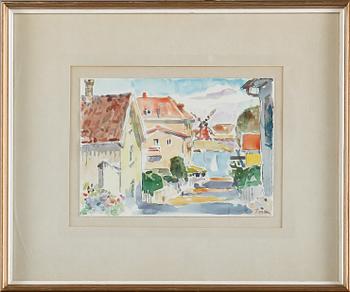 Martin Poser · MARTIN POSER, akvarell, signerad.