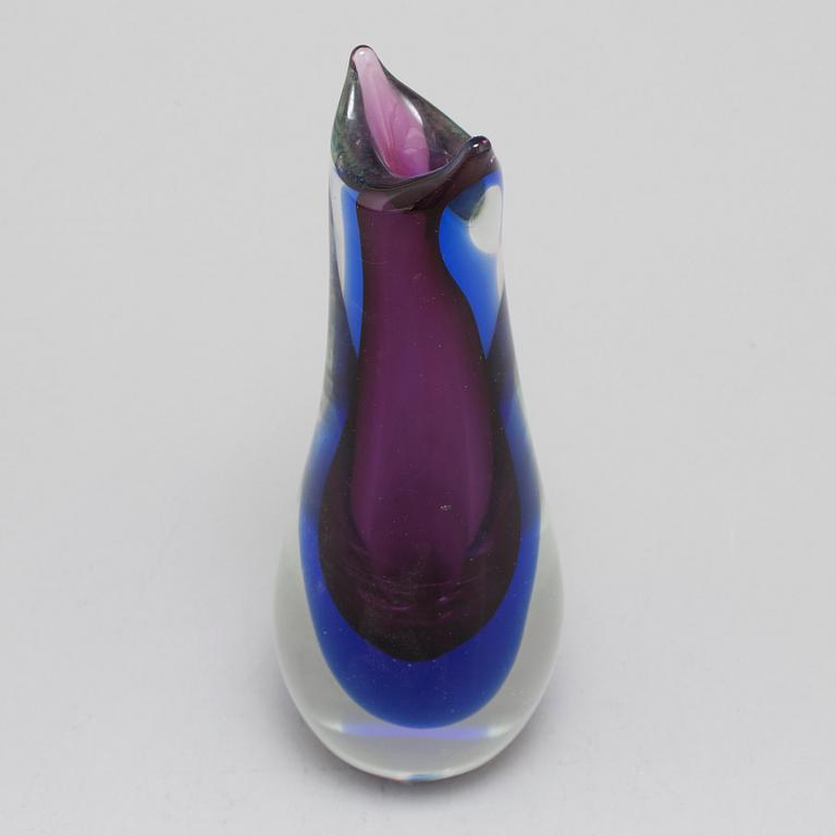 a Italian glass vase, probably Flavio Poli, 20th century.