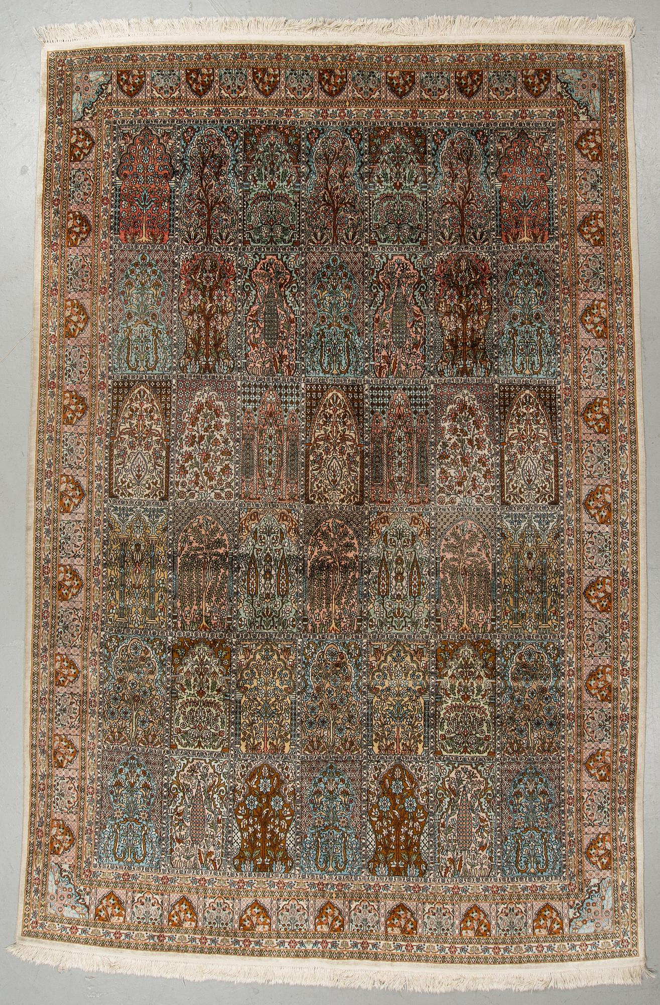 A CARPET SILK KASHMIR, CA 311 X 205 CM.