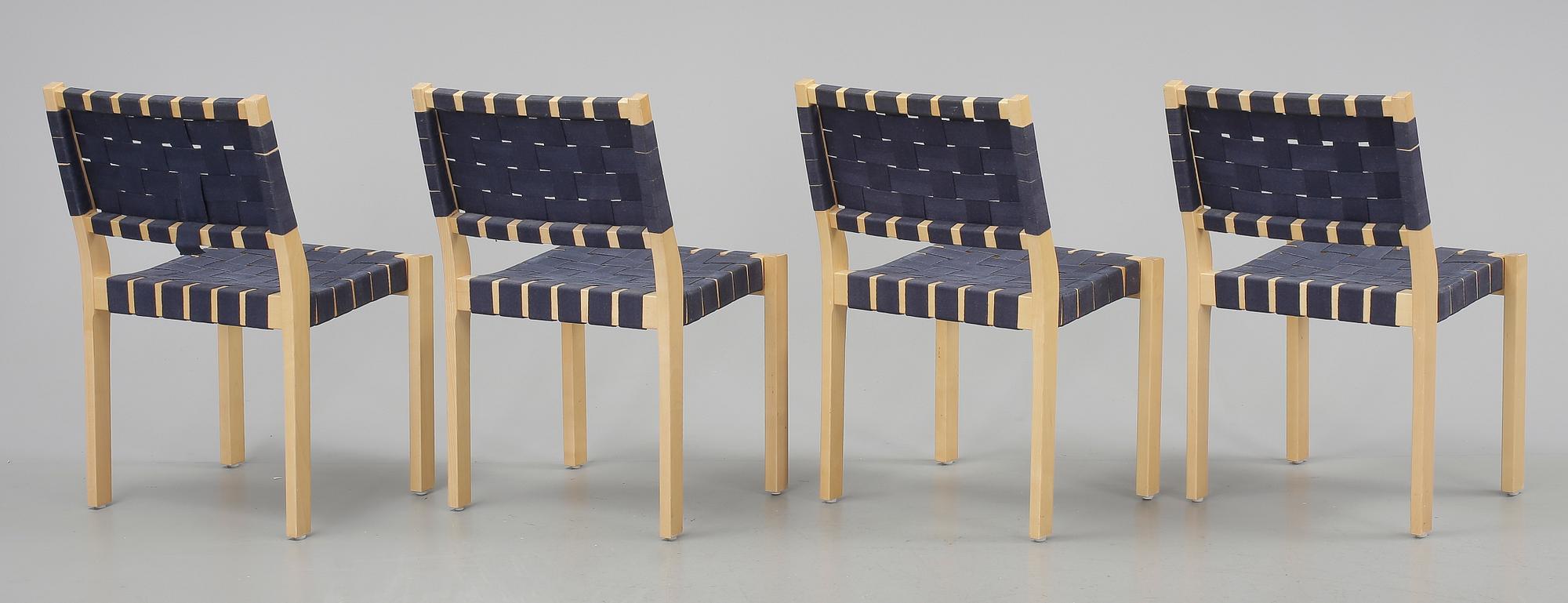 STOLAR, 8 st, modell 611, Alvar Aalto, Artek, 1900-talets andra hälft.