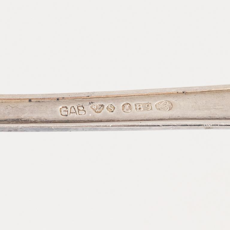 A Swedish Silver Cutlery, model 'Svensk' / 'Svensk rund', most with mark of CG Hallberg, Stockholm 1939 (49 pieces).