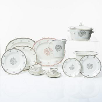 Wilhelm Kåge, a 92-piece creamware dinner and coffee service, 'Lyx', Gustavserg, Sweden, in production 1925-36.