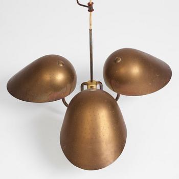 Carl-Axel Acking, a ceiling lamp, model 958, Bröderna Malmströms Metallvarufabrik, Sweden 1940s.
