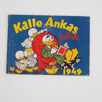 Serietidningar, 3 st, "Kalle Anka & Co", julböcker, 1949,1950, 1952.