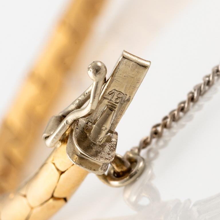 Theresia Hvorslev, armband 18K guld med runda briljantslipade diamanter, Lidköping 1979.