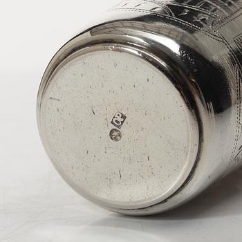 Bägare, 5 st, silver, Ryssland, 1800/1900-tal.