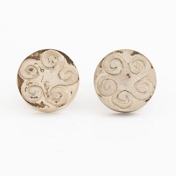 PA Lundahl-Terrs, ett par manschettknappar silver, Växjö 1966.