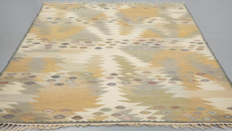 Barbro Nilsson, a carpet, "Tånga ljus", flat weave, ca 253,5 x 185,5-187,5 cm, signed AB MMF BN.