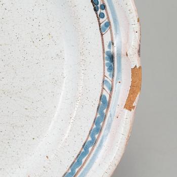 Three faiance dishes, 19th century.