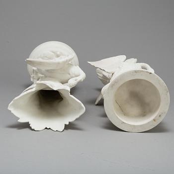 A PAIR OF PARIAN FLOWER VASES, Gustafsberg, second half of the 19th century.