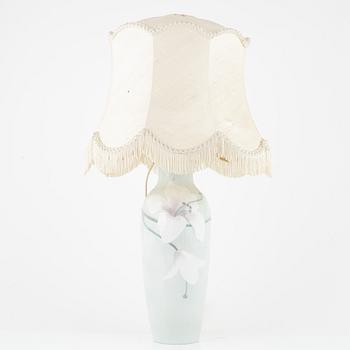Nils Emil Lundström, bordslampa, porslin, jugend, Rörstrand, tidigt 1900-tal.