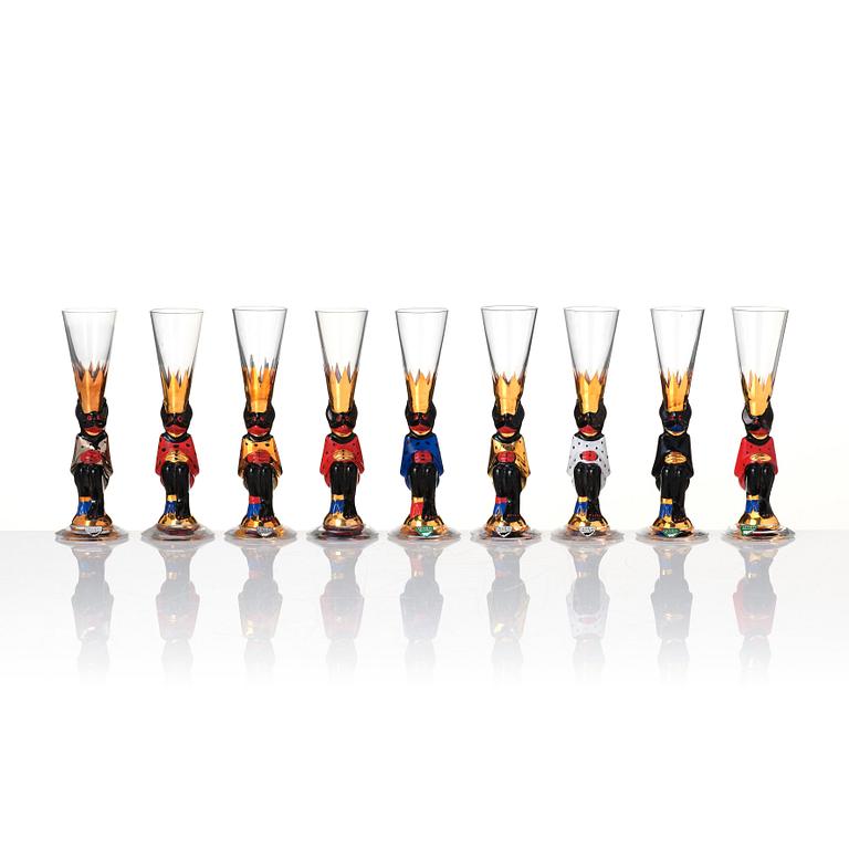 glasservis "Nobel", "Rainbow", "Aida" 47 delar, Orrefors.