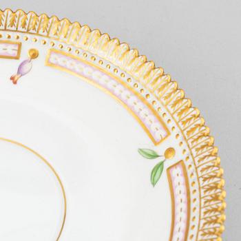 Royal Copenhagen, A 'Flora Danica' porcelain soup cup with saucer.