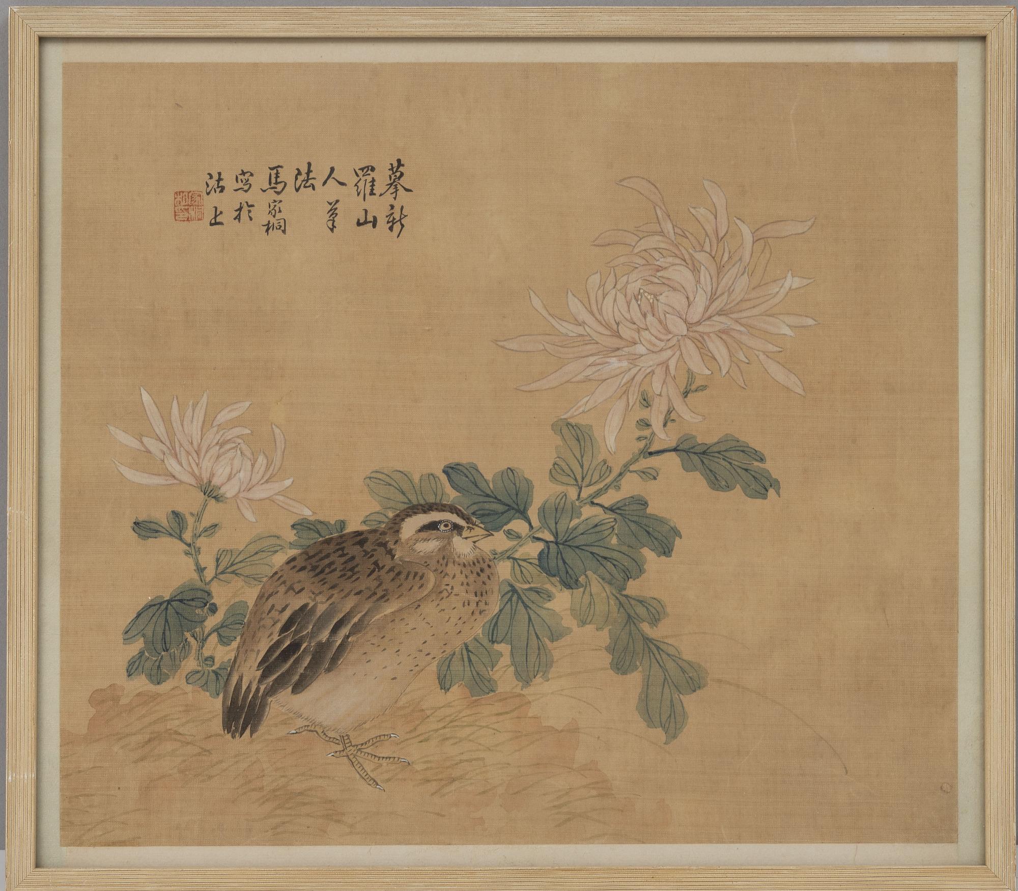 Ma Jiatong (1865-1937), Vaktel och krysantemum.