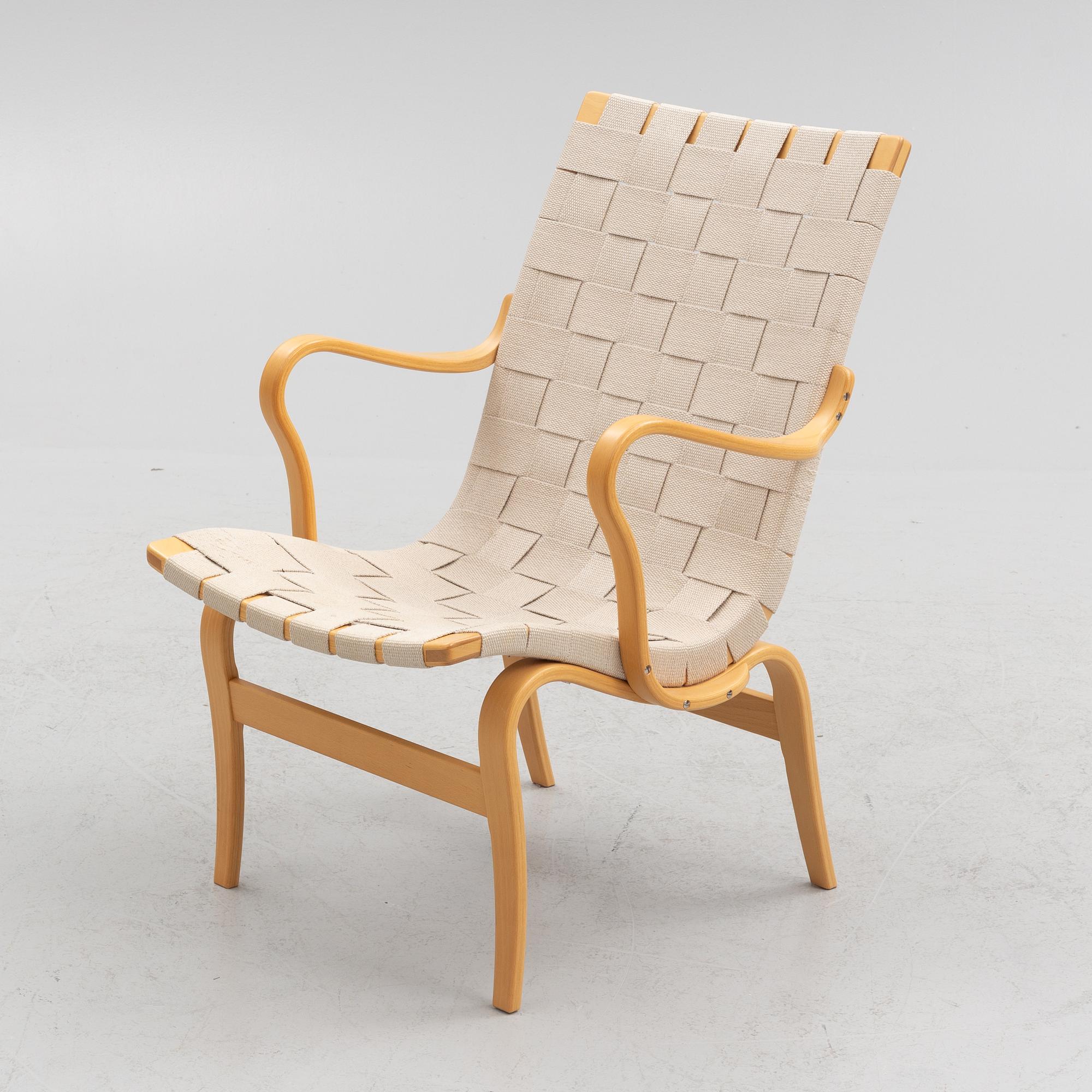Bruno Mathsson, armchair, "Eva", Dux, late 20th century.
