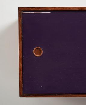 Finn Juhl, a rare wall mounted palisander sideboard, Bovirke, Denmark 1950s.