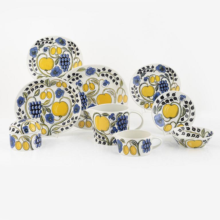 Birger Kaipiainen, servisdelar, 25 st, porslin, "Paratiisi" Arabia, Finland.