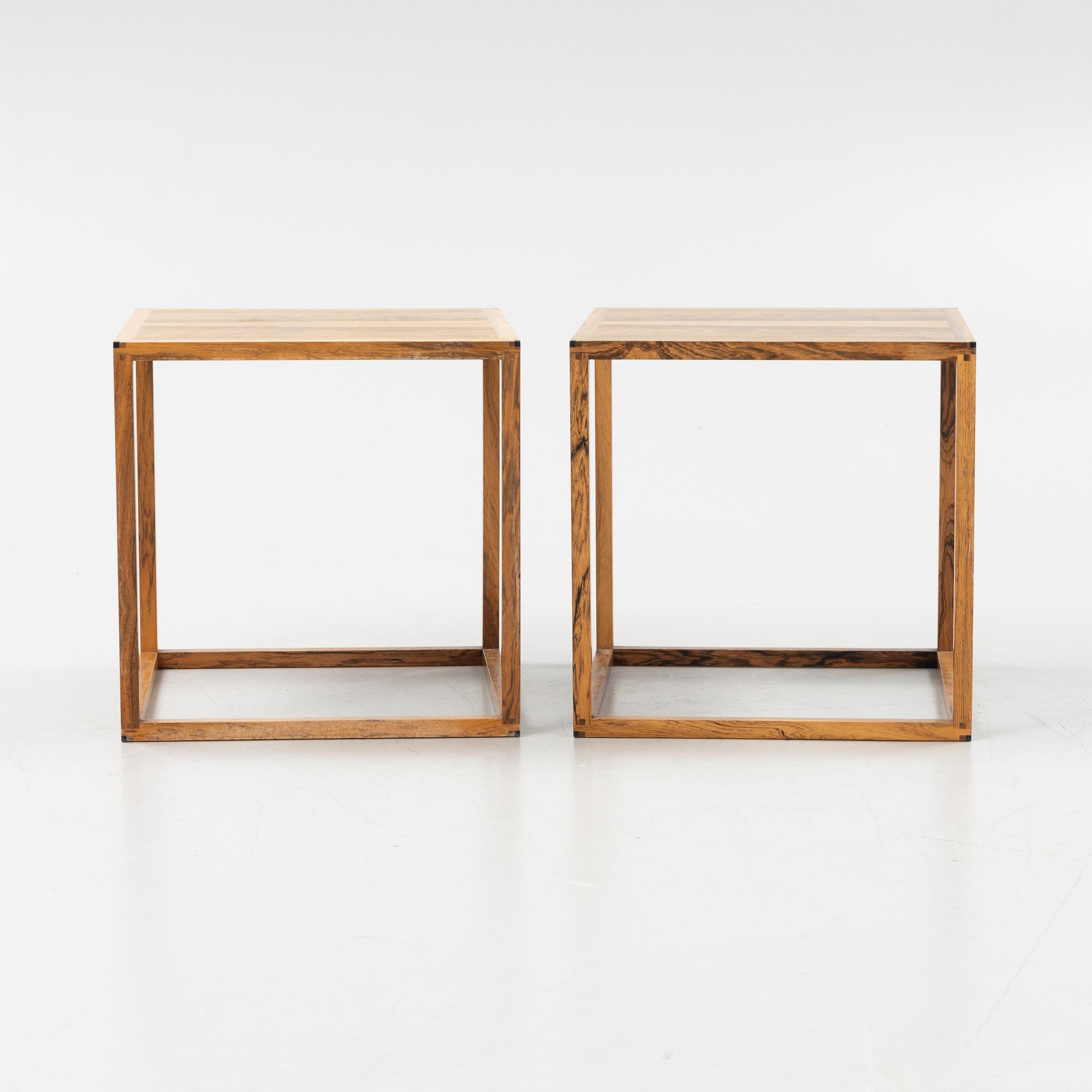 Lars Larsson, a pair of rosewood side tables, HI-gruppen, 1960's.
