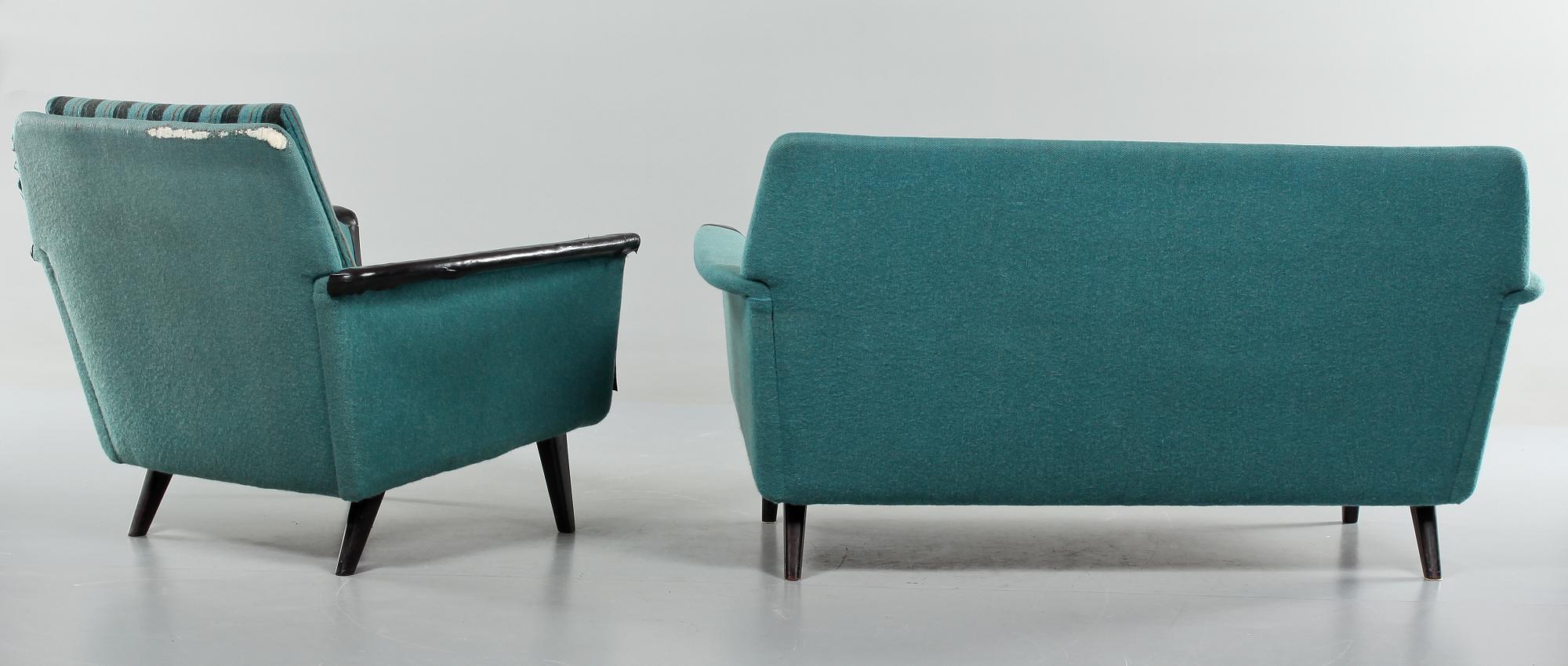 SOFFA samt FÅTÖLJ, Sverige, 1950-tal.