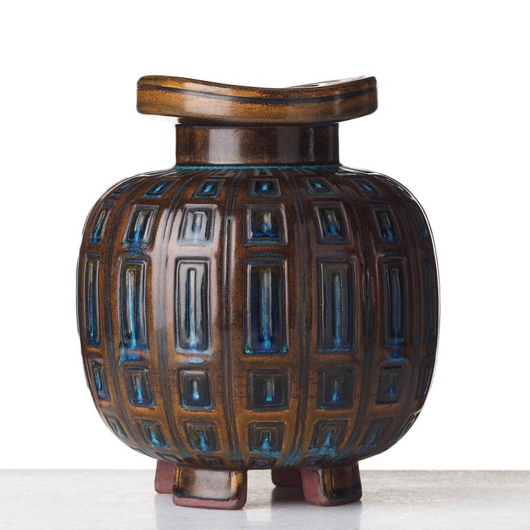 Wilhelm Kåge, a "Farsta" stoneware vase, Gustavsberg studio, Sweden 1952.