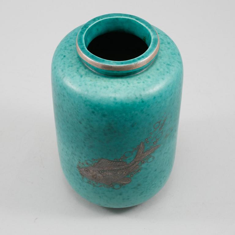 VAS, stengods, "Argenta", Gustavsberg, 1900-talets mitt.