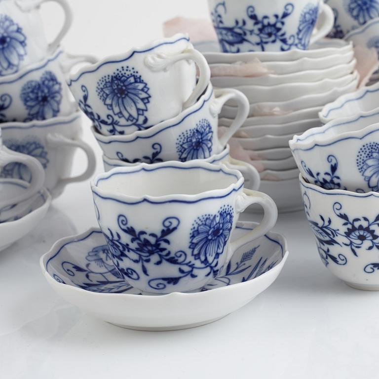 A Meissen Dining and Coffee Service, "Onion Pattern", (90 pieces).