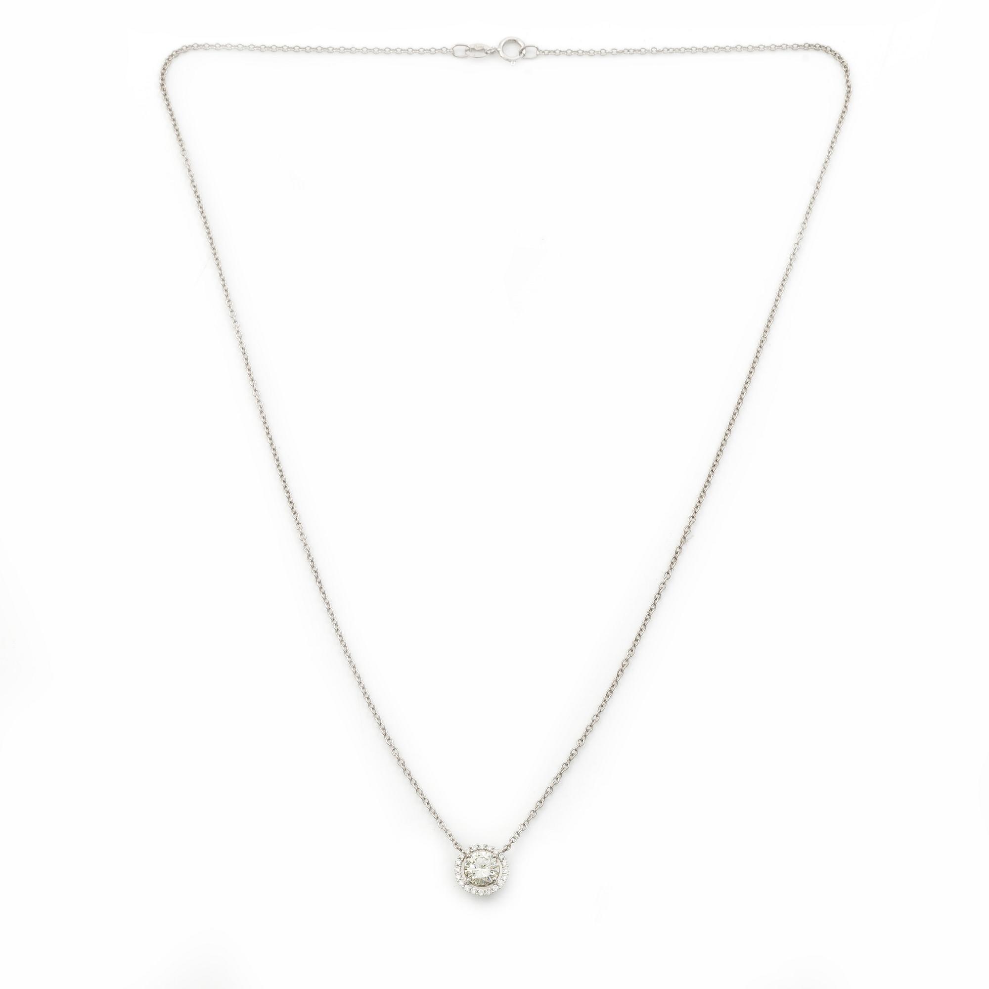 Necklace 18K white gold with brilliant-cut diamonds, accompanying report IGI.