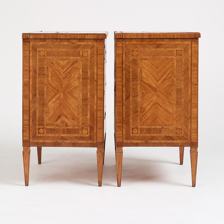 A pair of Italian Louis XVI cabinets, late 18th century.