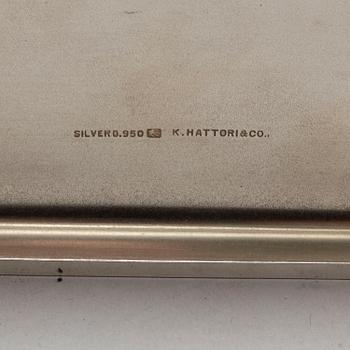 A sterling silver box, by K. Hattori & Co, Japan.