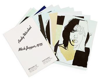 187. Andy Warhol (After), "Andy Warhol. Mick Jagger, 1975" (Announcement cards).