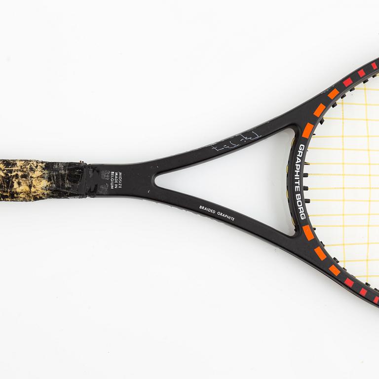 Tennisracket, Donnay. Signerad Björn Borg på ramen. Speciellt framtaget Borg Graphite racket.