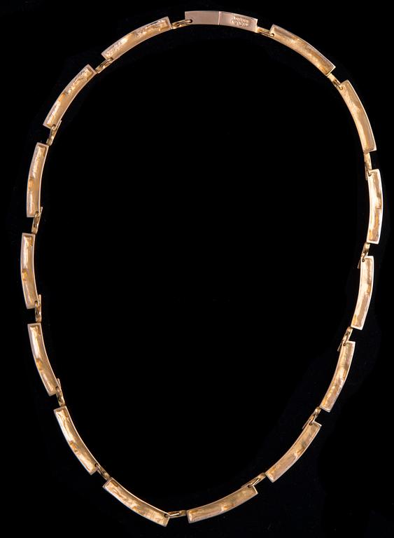 BJÖRN WECKSTRÖM, NECKLACE, Tundra, 14K gold, Lapponia 1979.