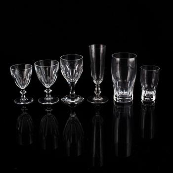 A glass service, 20th Century, presumably Orrefors. (61 pieces).