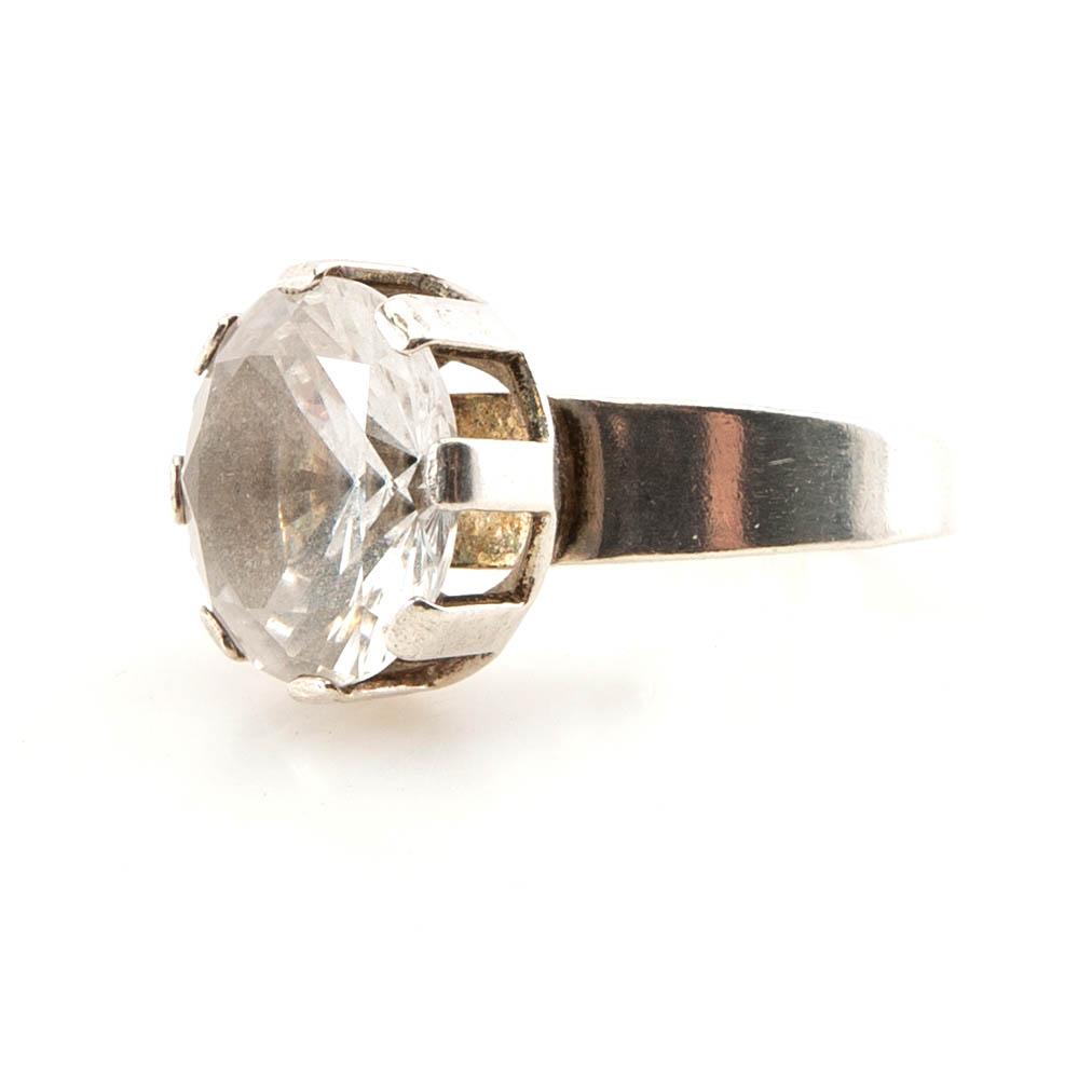Ring samt armband Alton silver och bergkristall Falköping 1972.