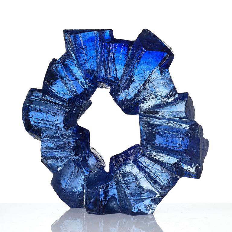 Edvin Öhrström, "Korona", a cast glass sculpture, Lindshammar Glassworks, 1970s.