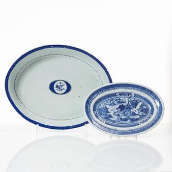 Form och stekfat, porslin, Kina, Qingdynastin, omkring 1800.