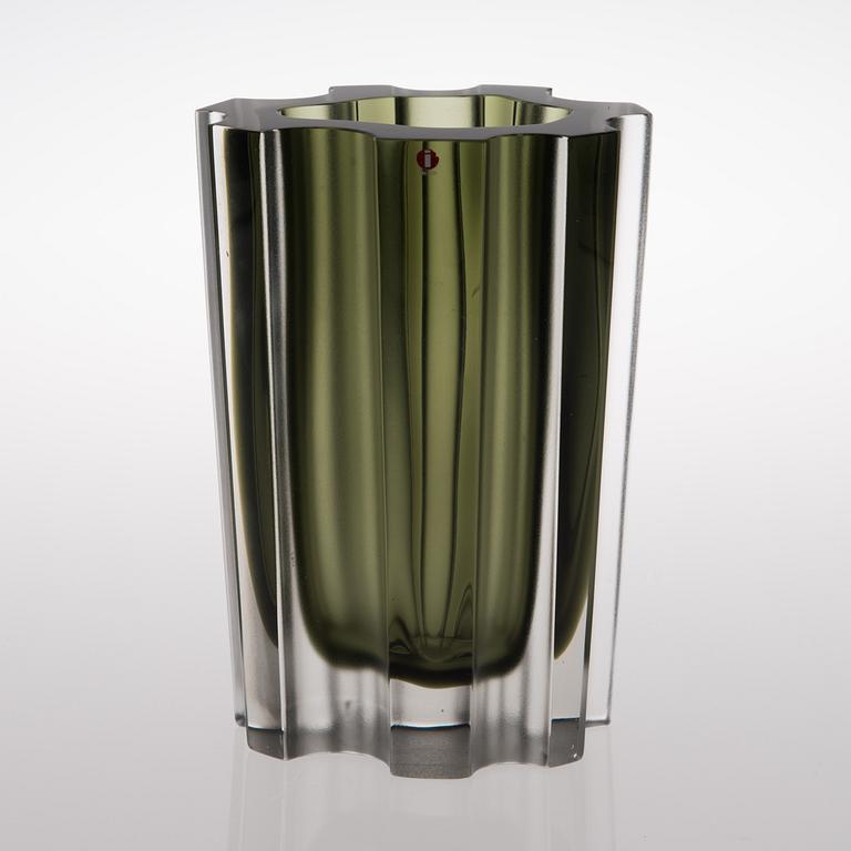 A glass vase signed Tapio Wirkkala -3502, manufactured by Iittala in the 1960s.