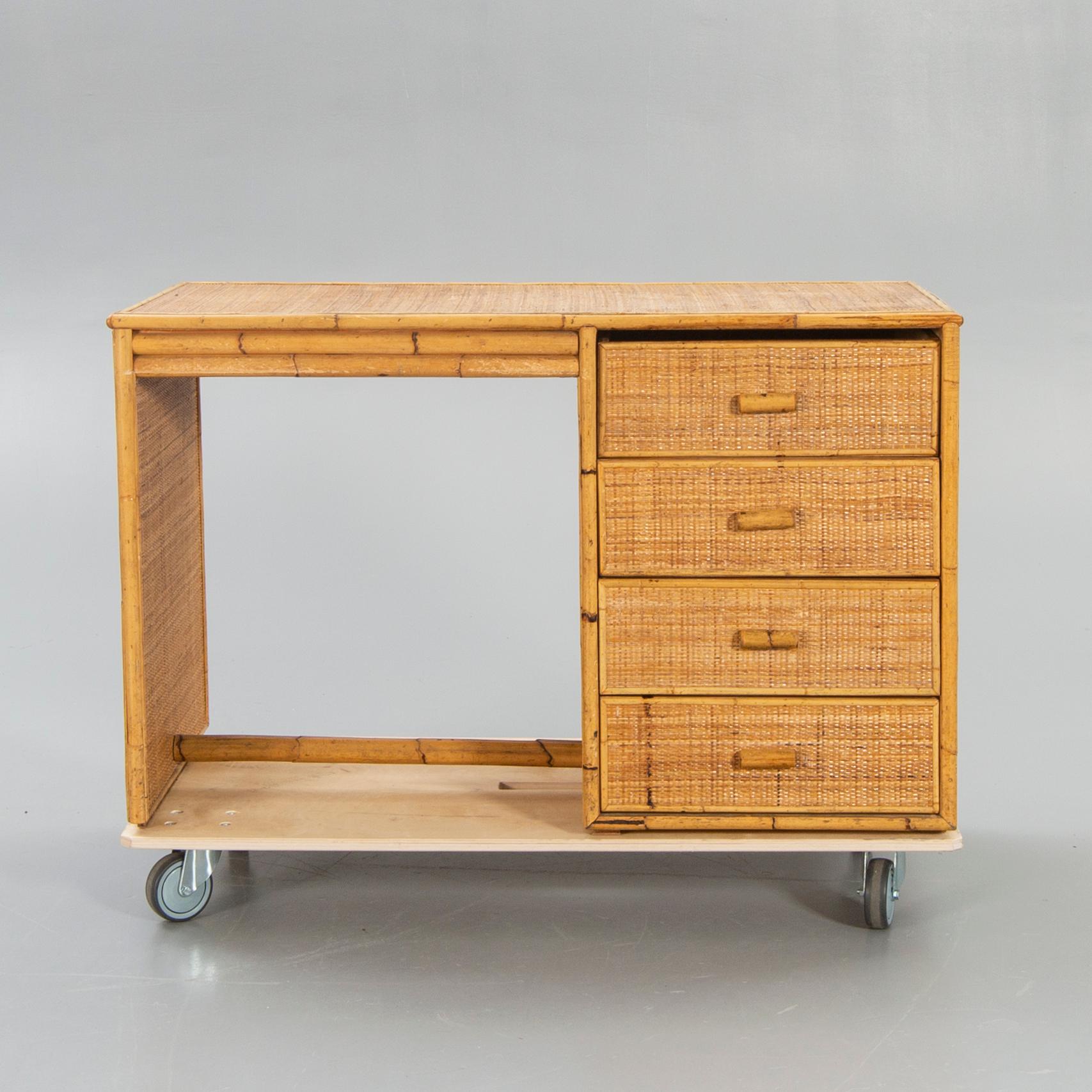 Desk, "Bal Vera", rattan, 1960s.