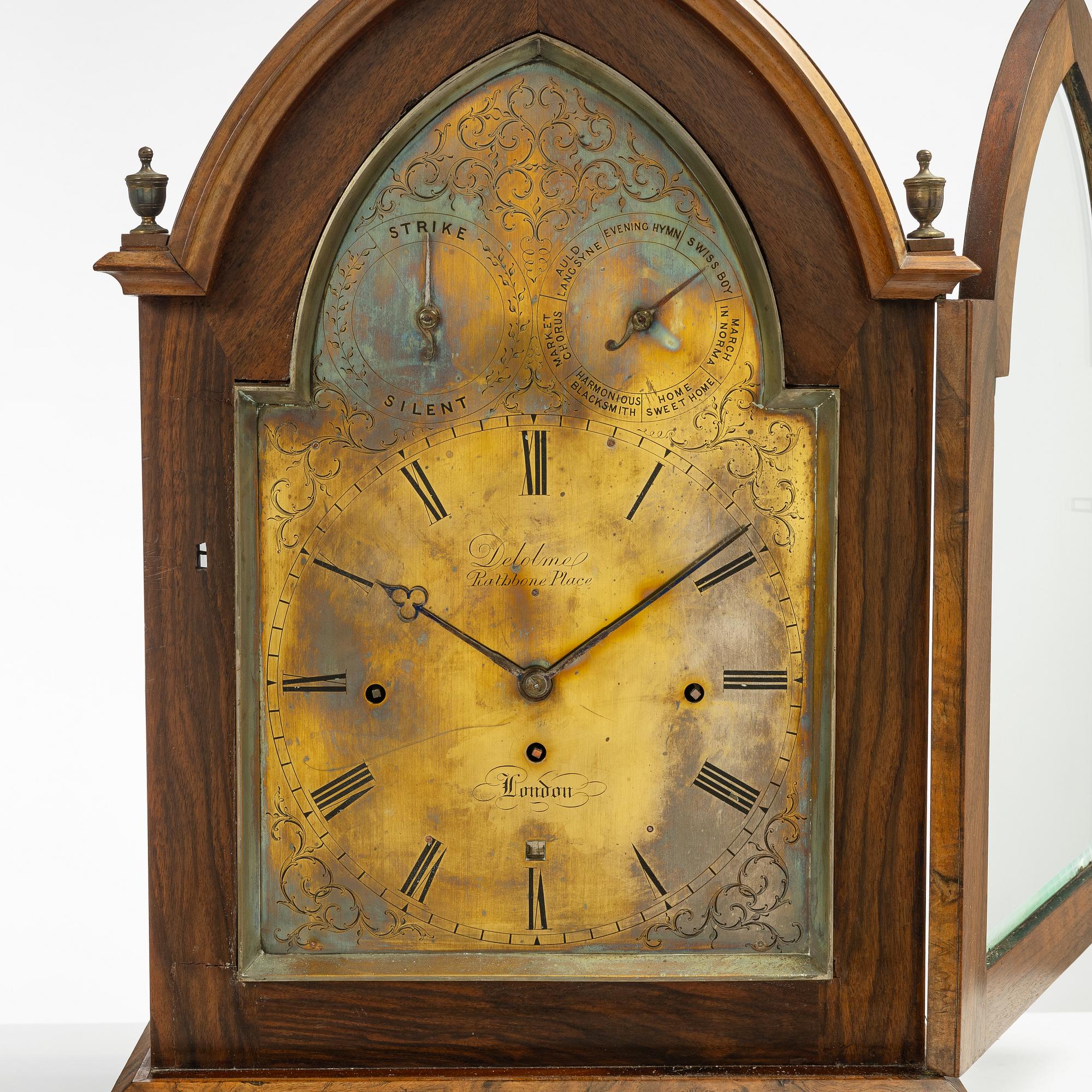 A Victorian musical bracket clock by Henry Delolme (watchmaker in ...