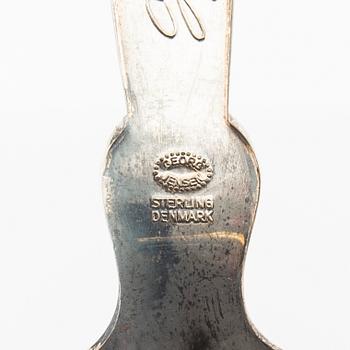 Georg Jensen, anniversary cutlery 6 dlr sterling silver and carnelian 1979 Denmark.