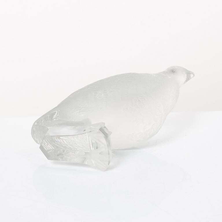 9 glass figurines, Lalique, France.