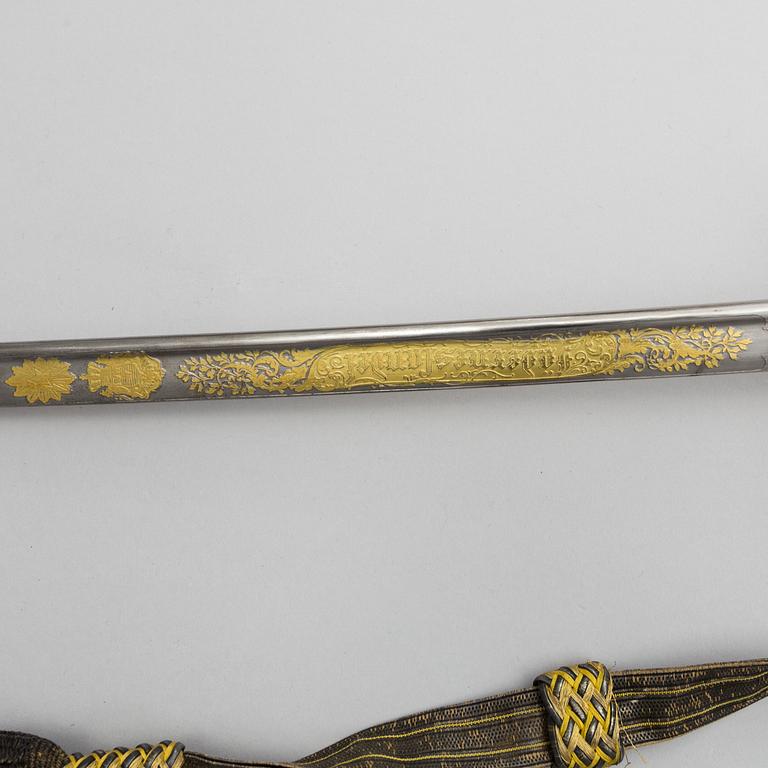 A Swedish second half of the 19th century sabre with scabbard.
