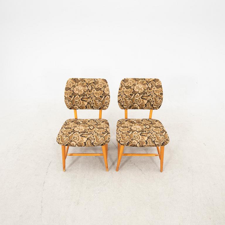 A pair of mid 20th century easy chairs from Engen, Örkelljunga, Seden.