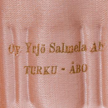 MOCKASKEDAR, 12 st, silver 916 och emalj, Tillander, Helsingfors 1951. Vikt 135 g.