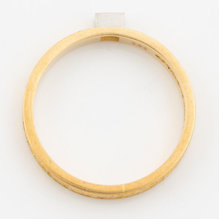 Lapponia, ring 18K gold set with a round brilliant-cut diamond, Finland 1978.