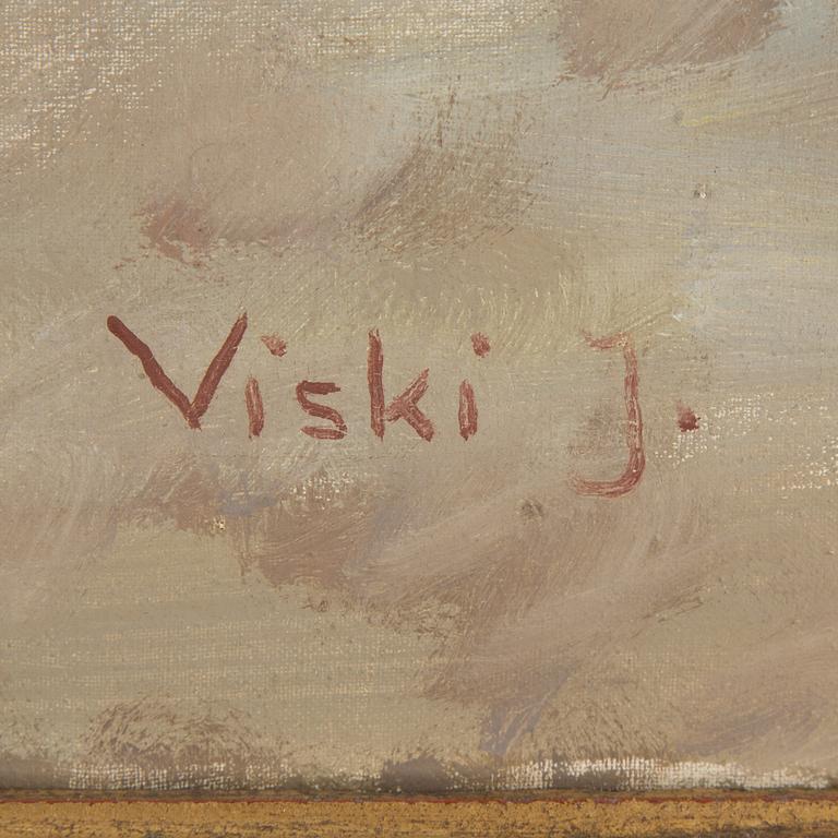 JANOS VISKI, oil on canvas, signed.