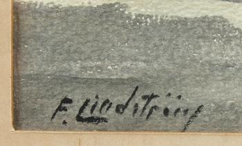 PARTI GRAFIK, 4 delar, F Lindström, 2 st, Artur Bengtsson samt Gustav Kronér, sign.