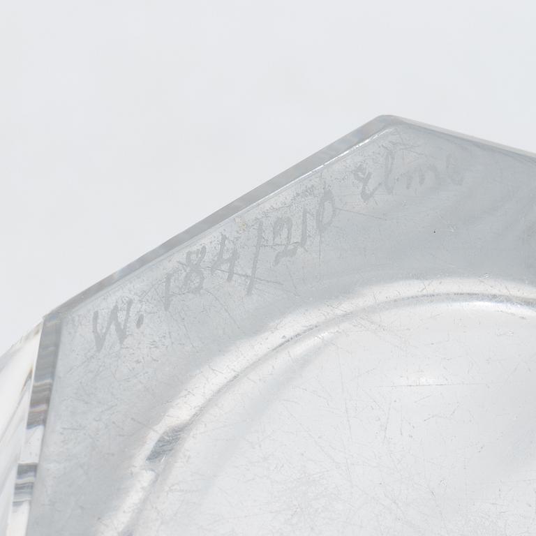 Emil Weidlich, vaser, 2 st, Elme glasbruk, 1930-tal.